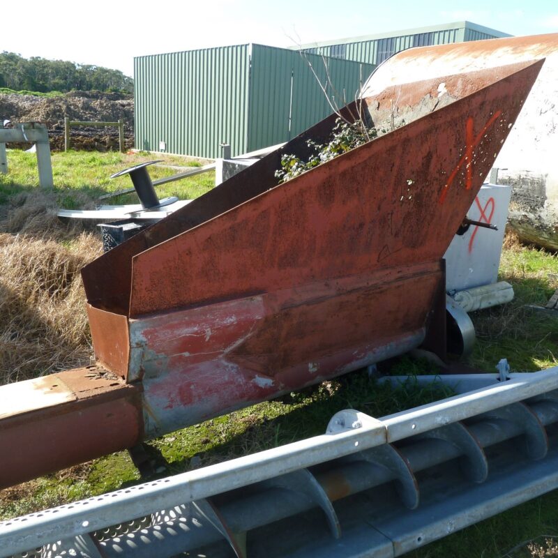 Screw conveyor with hopper 200mm Dia x 7.2m long 3Kw motor